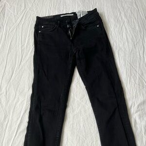 black Zara mid waist skinny jeans
